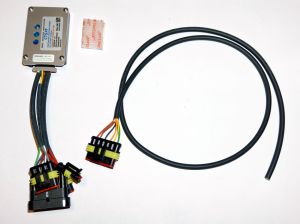CTS-Elektronikbox mit Klettverschluss und Anschlusskabel